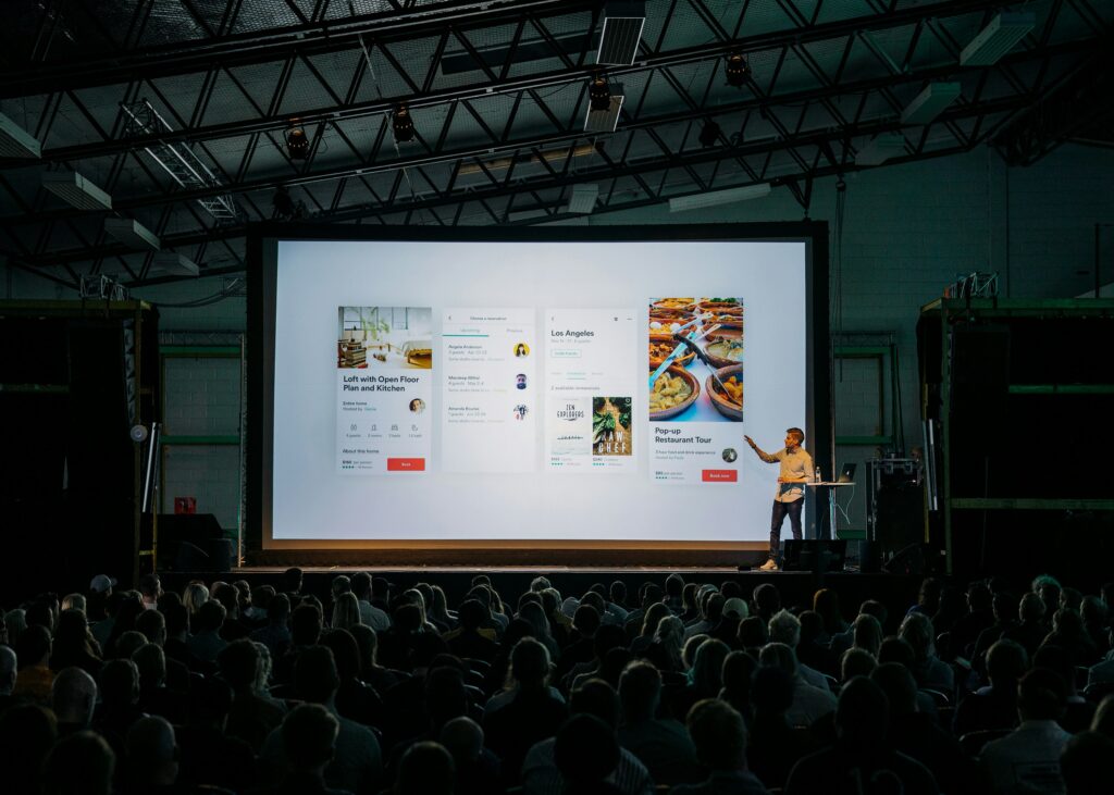 evento corporativo, apresentação/ palestra